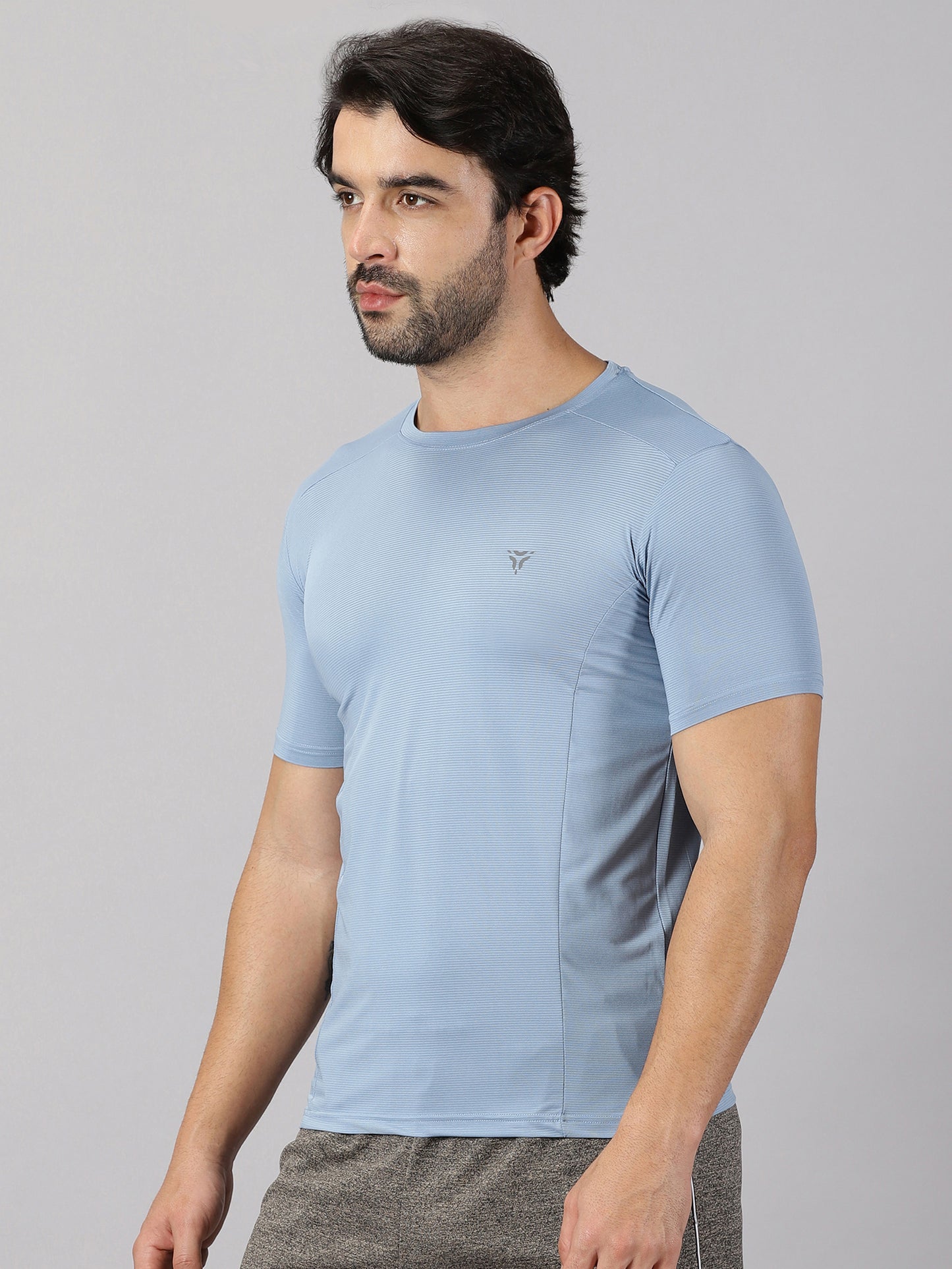 Light Compression Jersey Knit T-shirt- Cornflour Blue
