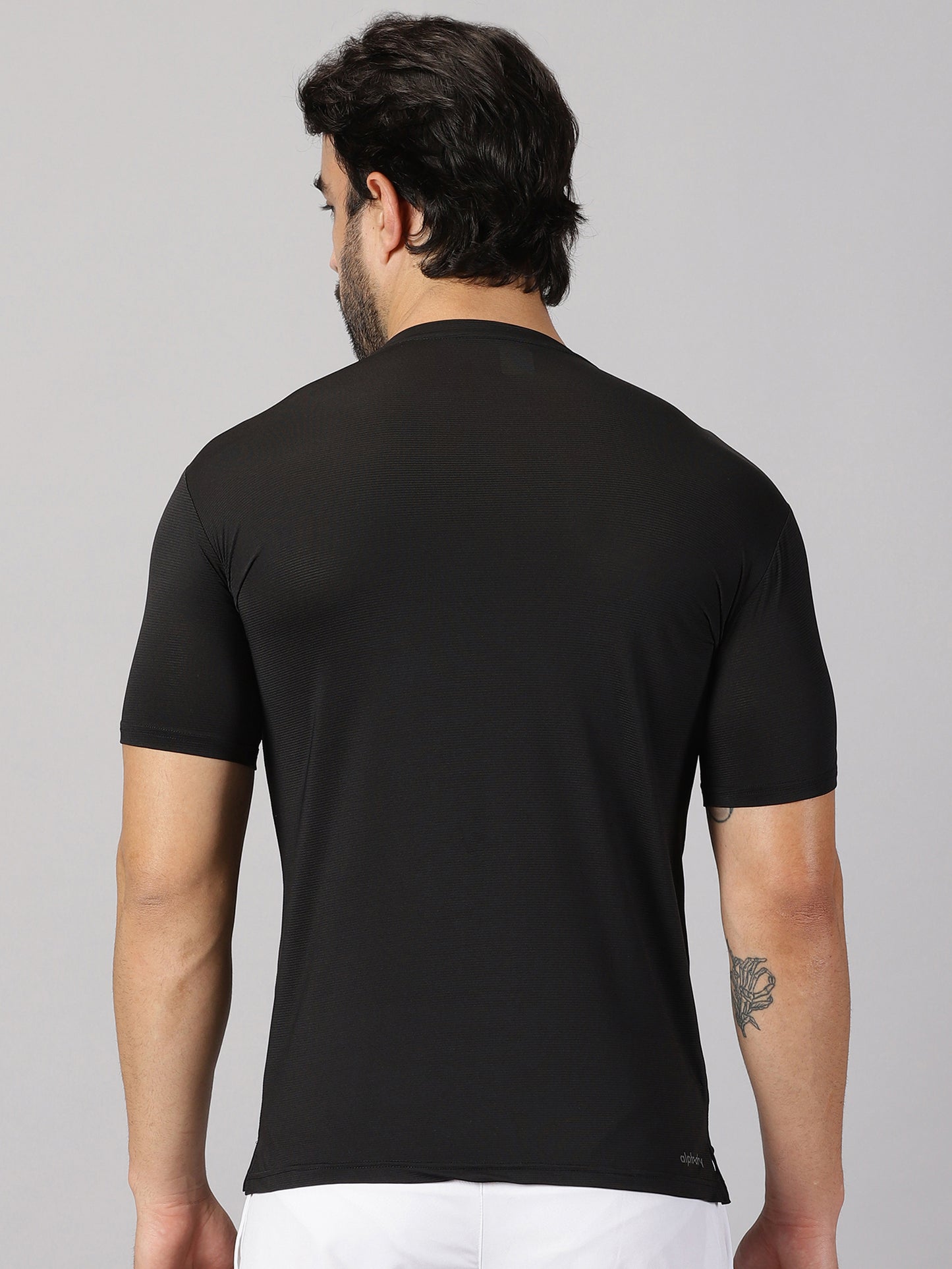 Light Compression Jersey Knit T-shirt- Black