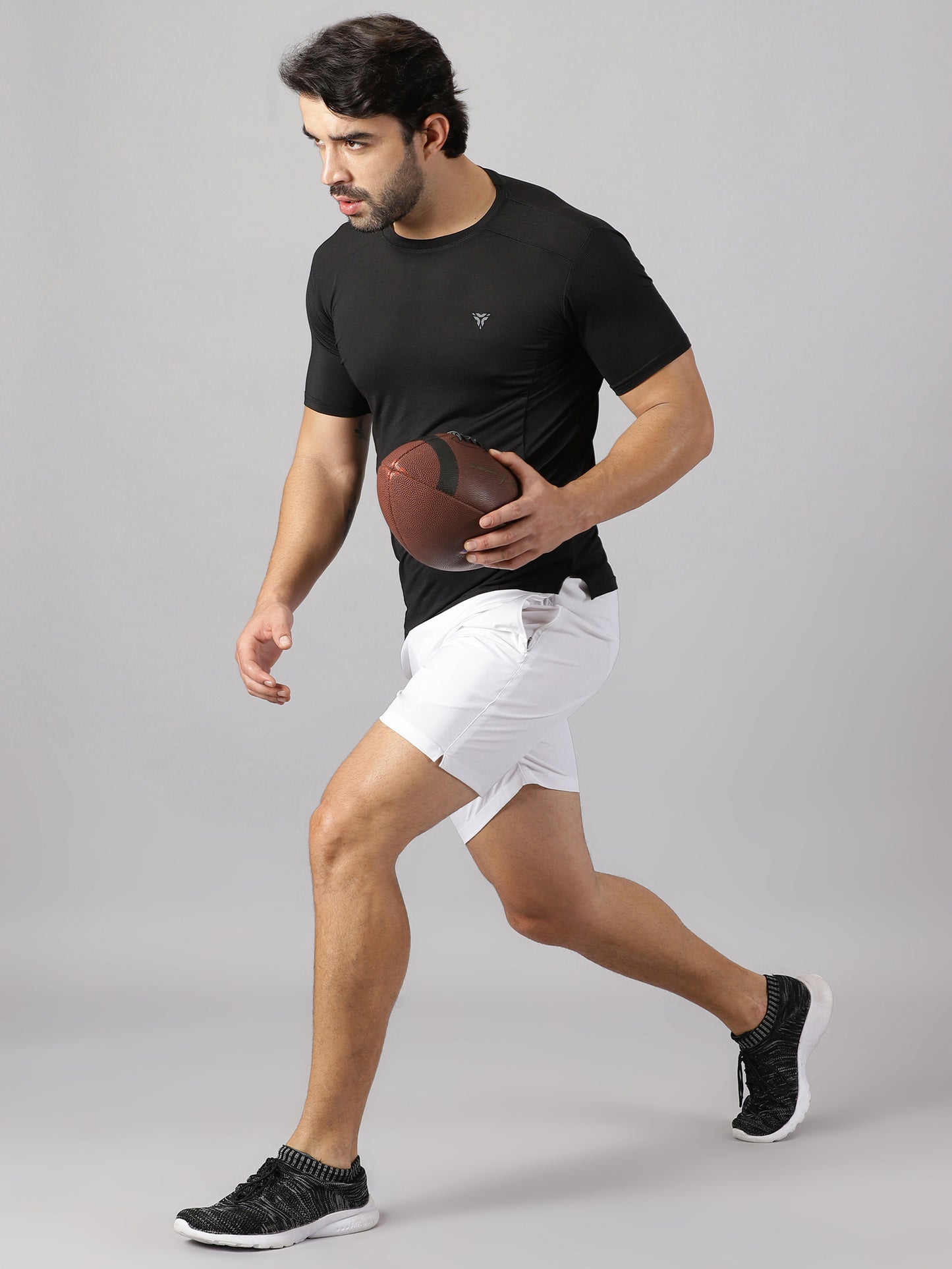 Light Compression Jersey Knit T-shirt- Black