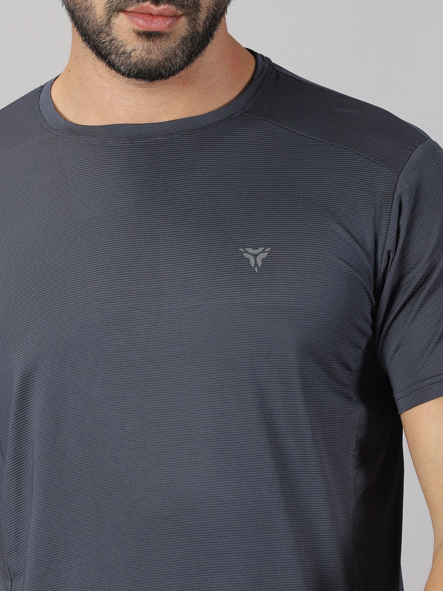 Light Compression Jersey Knit T-shirt- Grey