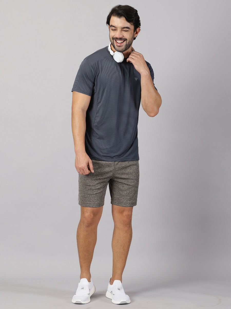 Light Compression Jersey Knit T-shirt- Grey