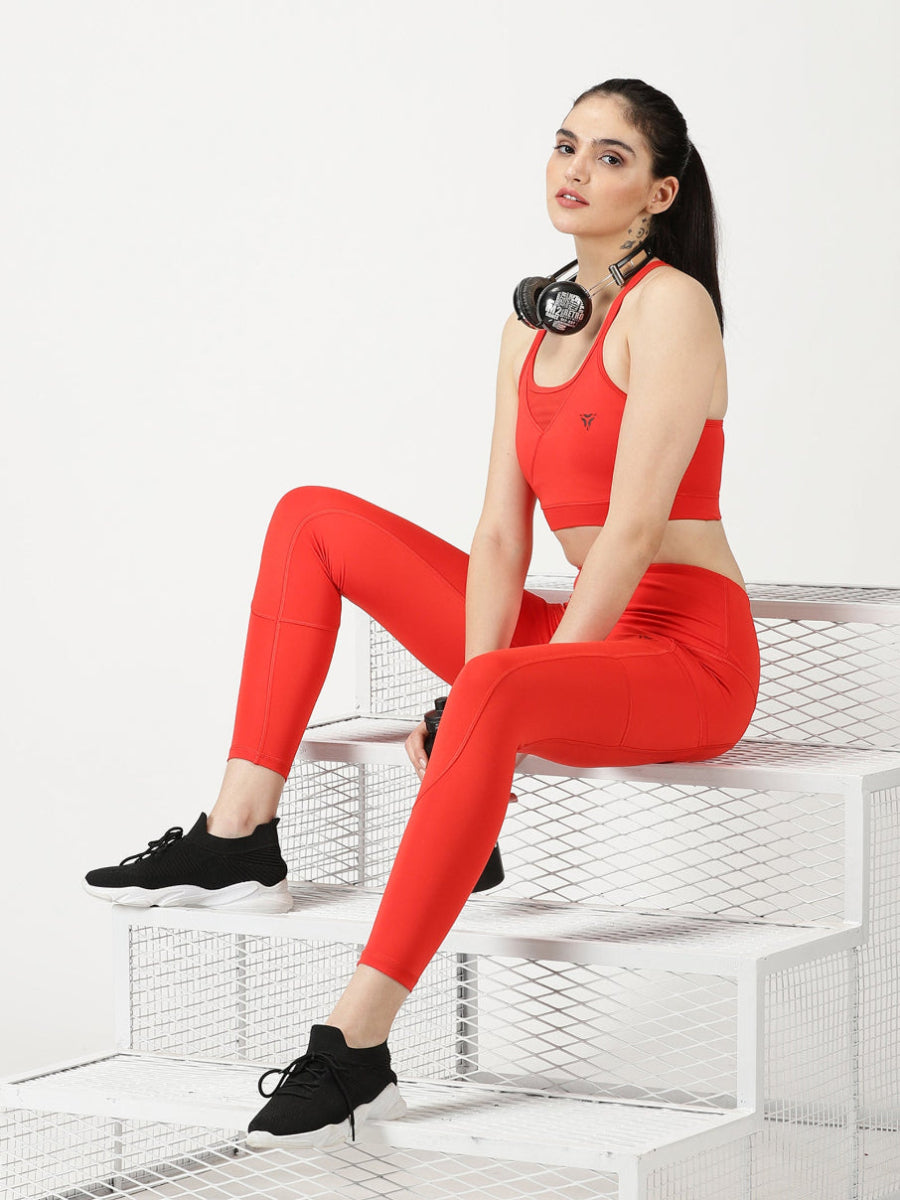 Fiery Red Sports Bra