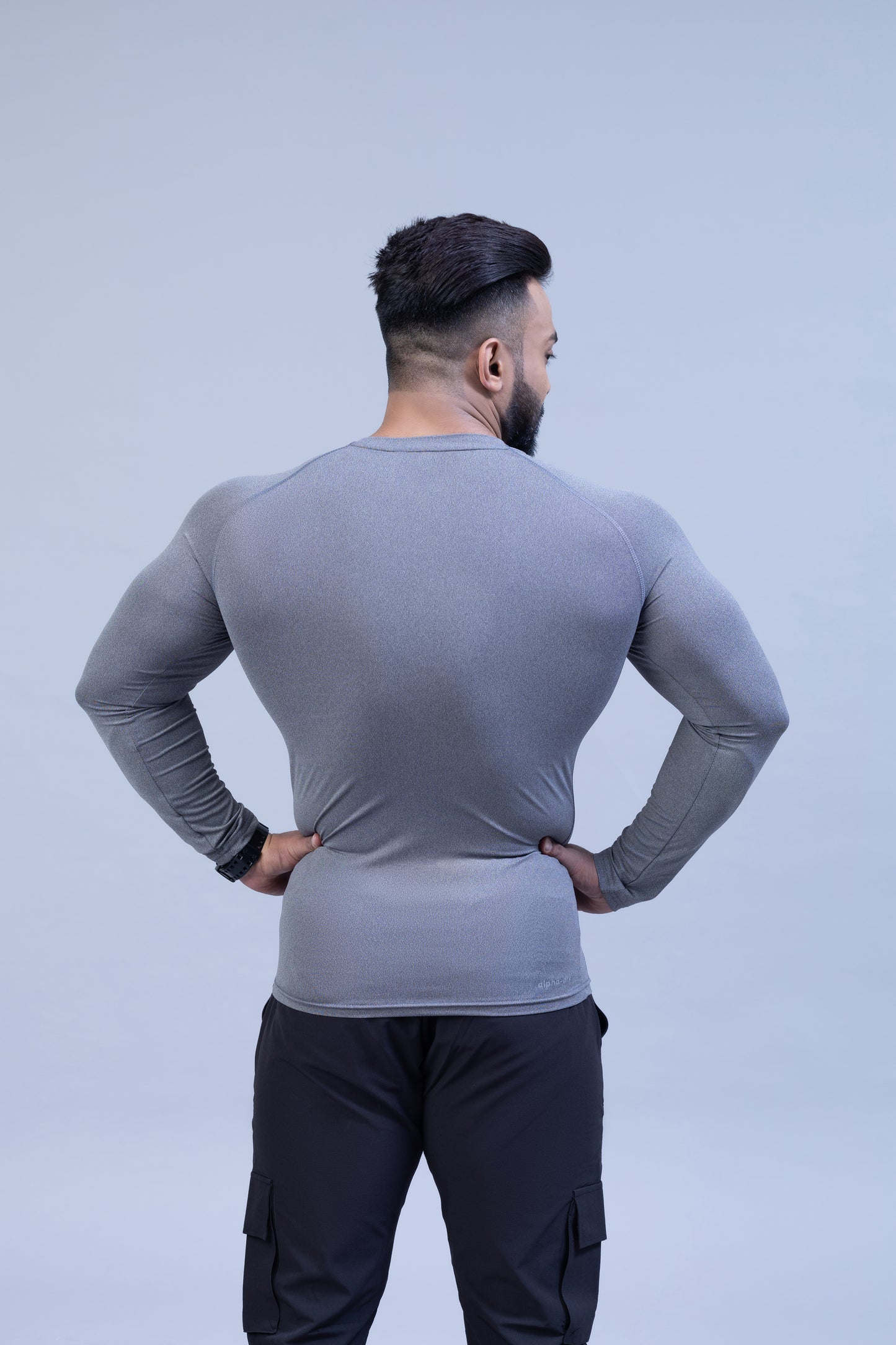 Full Sleeve Compression T-shirt- Grey Melange