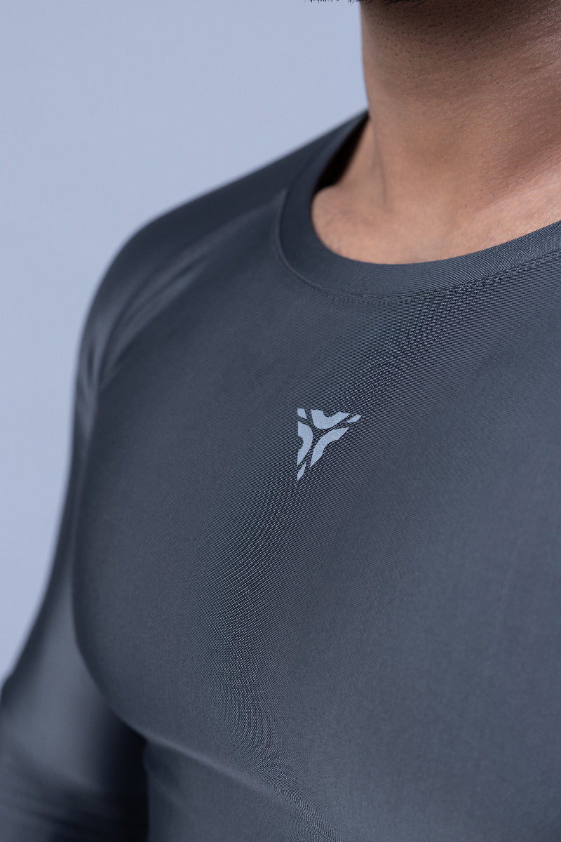 Full Sleeve Compression T-shirt- Dark Grey