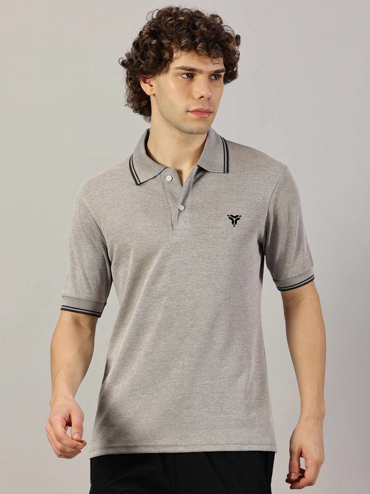 Urban Edge Polo T-shirt- Grey Mélange