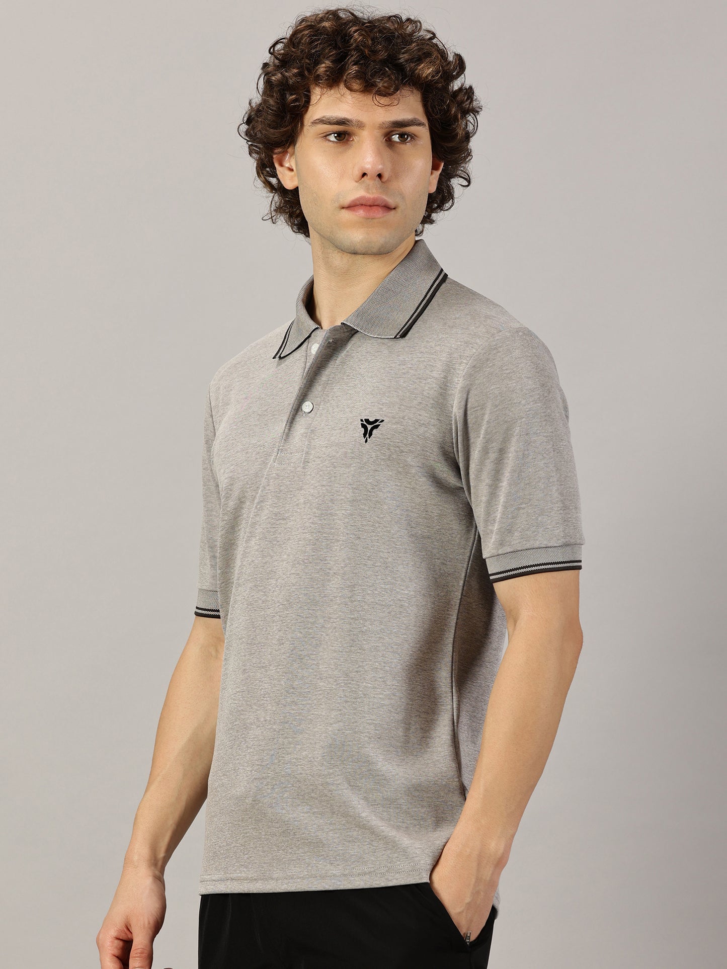Urban Edge Polo T-shirt- Grey Mélange