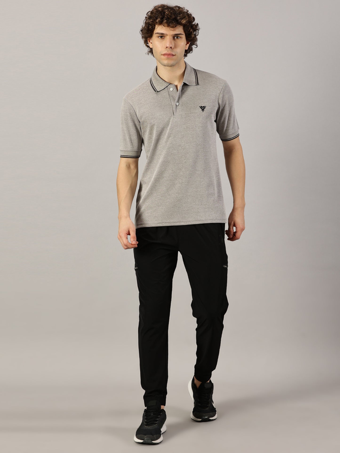 Urban Edge Polo T-shirt- Grey Mélange