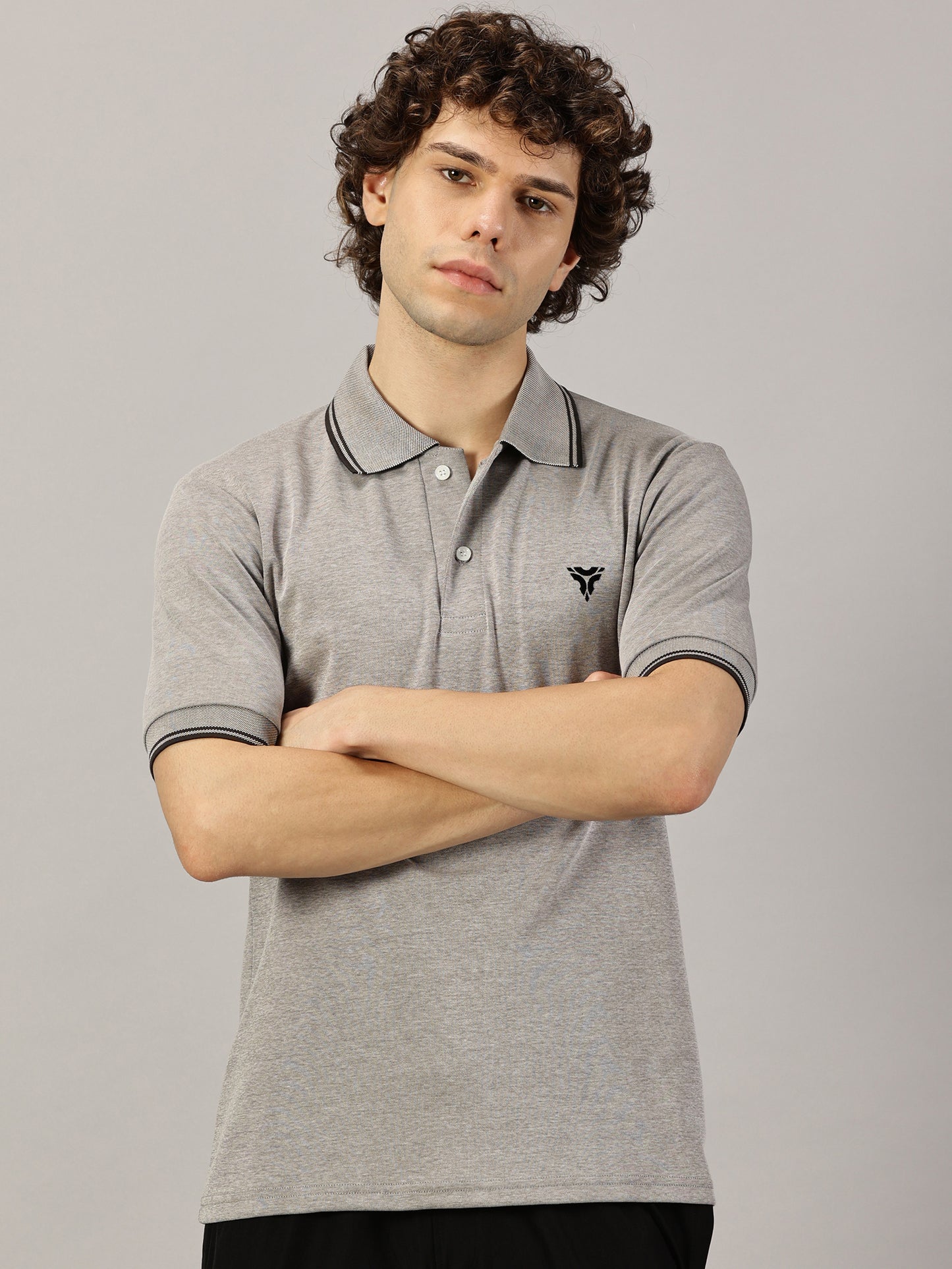 Urban Edge Polo T-shirt- Grey Mélange