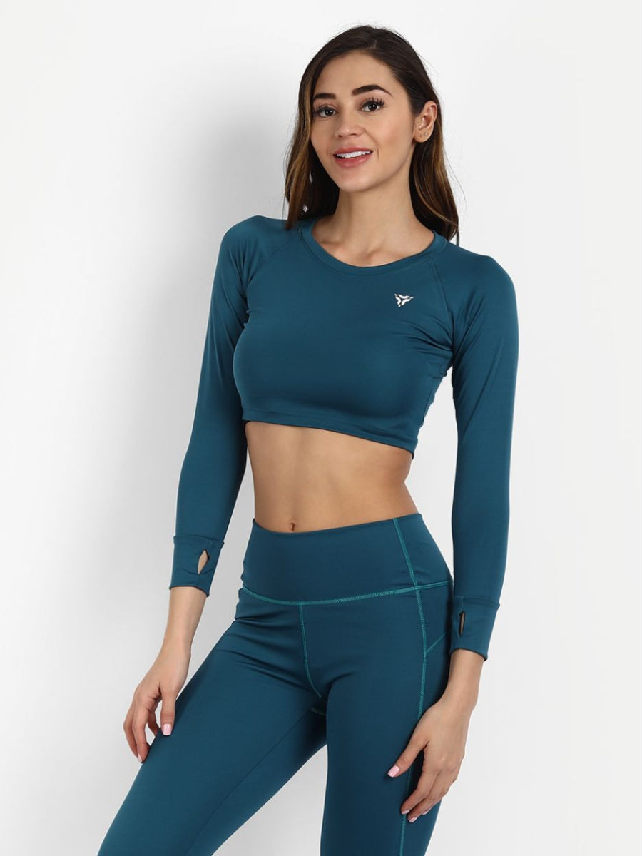 Pacific Blue Crop Top Co-ord Set