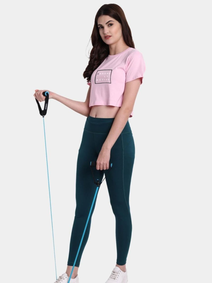 Casually Active Pink Cotton Crop Top