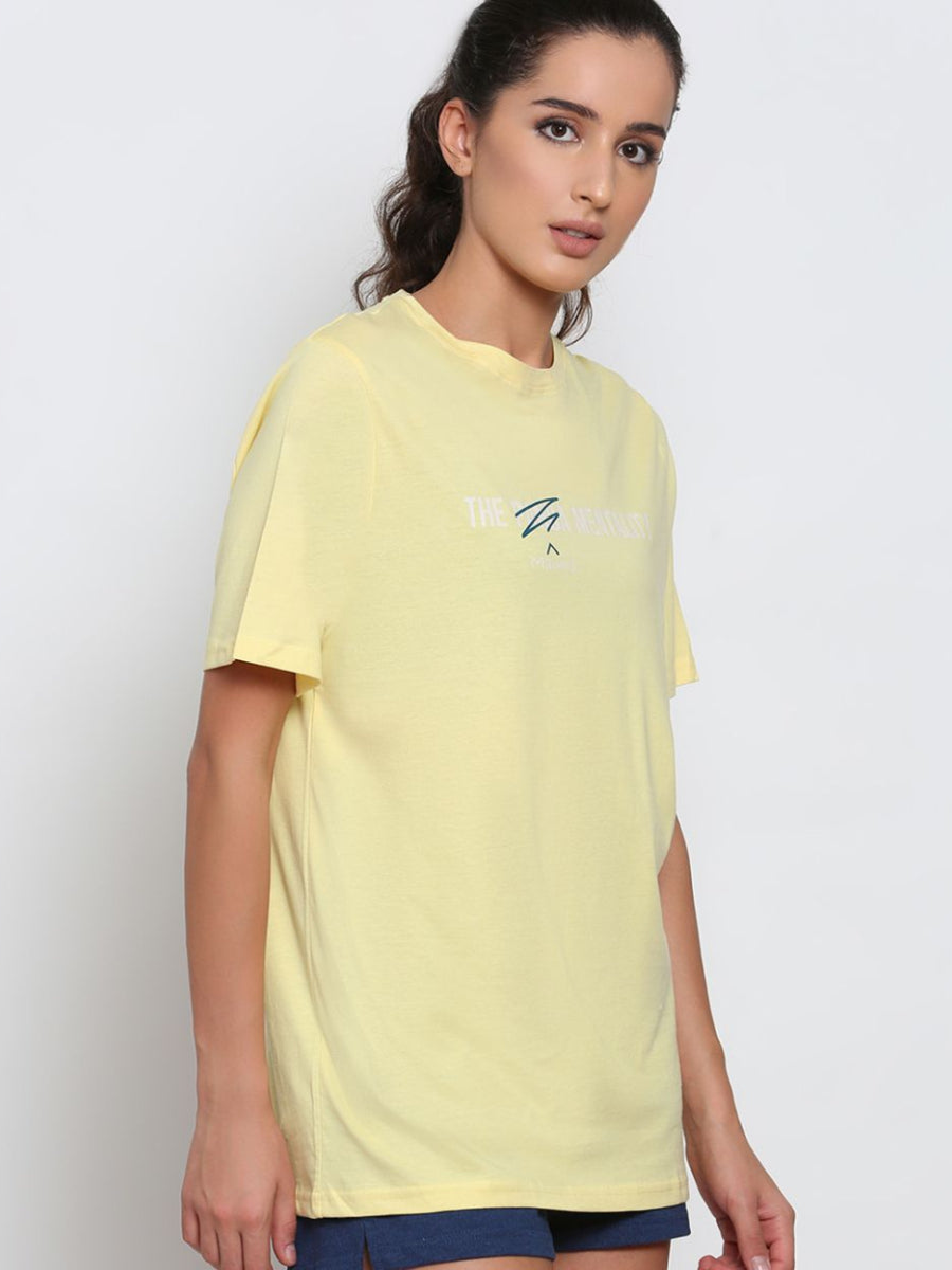 Cotton Yellow Mamba Mentality T-Shirt for Women