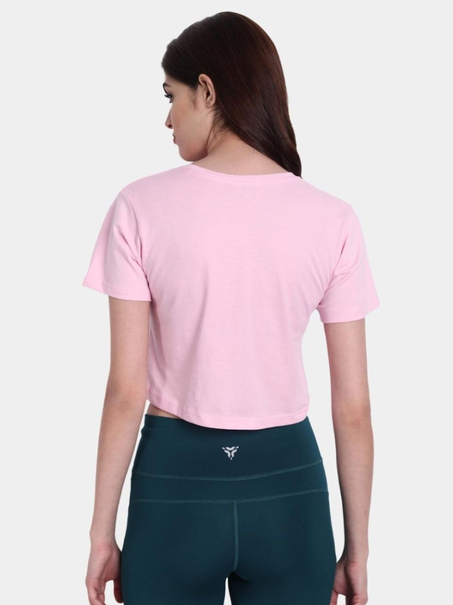 Casually Active Pink Cotton Crop Top